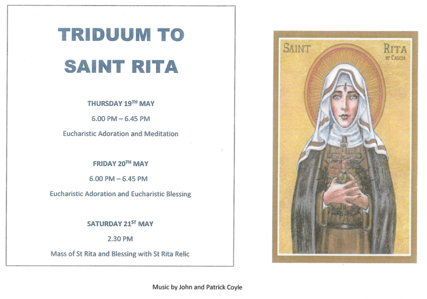 Triduum to St Rita at St. Catherine’s Newry Cathedral Parish